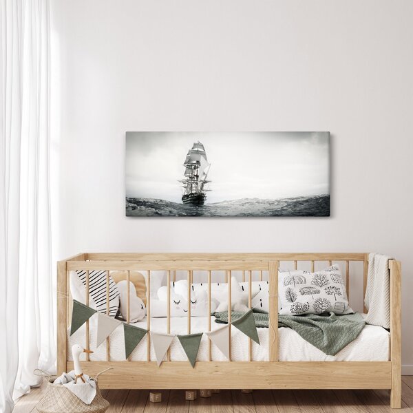 Tablou - O navă care navighează pe ocean (120x50 cm)