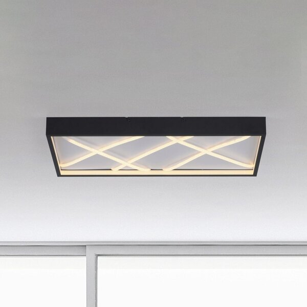 JUST LIGHT. GmbH plafonieră LED Mikado, 60 x 30 cm, negru, reglabil, Negru, Camera de zi / sufragerie, Metal, Modern