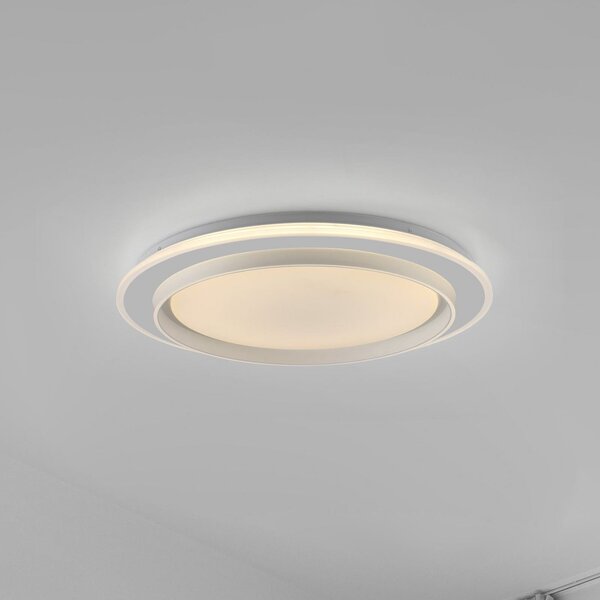 JUST LIGHT. GmbH plafonieră LED Lago Ø 49,3 cm CCT telecomandă, reglabil, Alb, Camera de zi / sufragerie, Metal, Modern