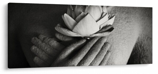 Tablou - Lotus în mâinile lui Buddha (120x50 cm)