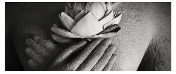Tablou - Lotus în mâinile lui Buddha (120x50 cm)