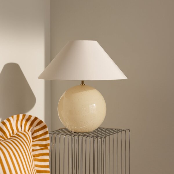 Globen Lighting Lampă de masă IRIS, crem, înălțime 45 cm, Bej, Camera de zi / sufragerie, Țesătură / Textil, Scandinavă