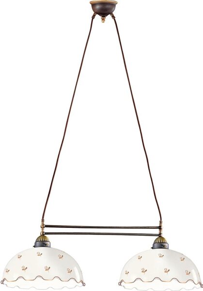 Kolarz 731.82.161 - Lustră suspendată pe cablu NONNA, 2xE27/75W/230V, decor floral, aur roz