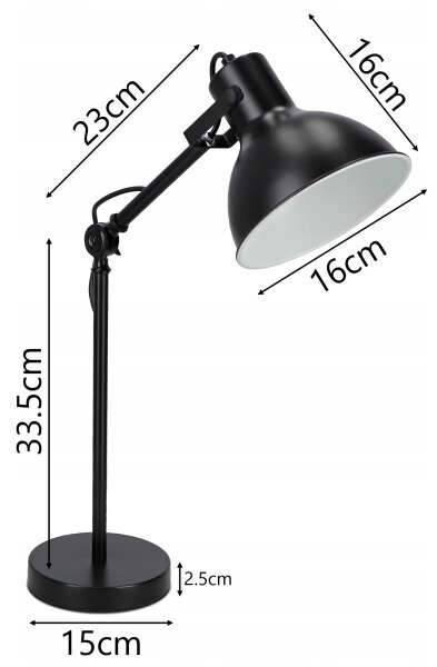 Lampă de masă 1x E27, 40W, 230V, neagră