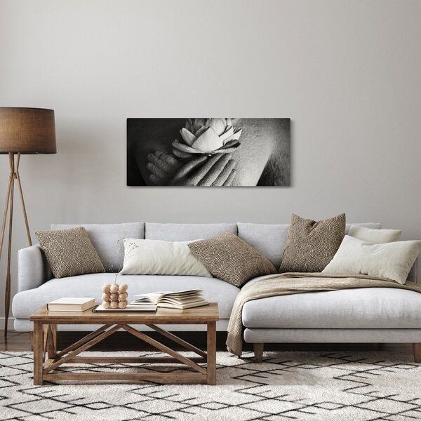 Tablou - Lotus în mâinile lui Buddha (120x50 cm)