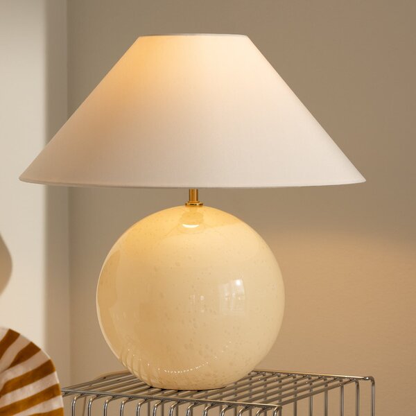 Globen Lighting Lampă de masă IRIS, crem, înălțime 45 cm, Bej, Camera de zi / sufragerie, Țesătură / Textil, Scandinavă