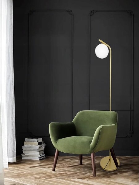 Lampă de podea 1xE27/40W/230V auriu/alb
