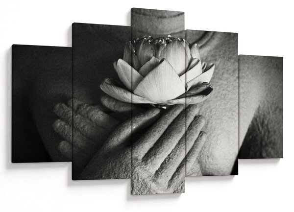 Tablou - Lotus în mâinile lui Buddha (150x105 cm)