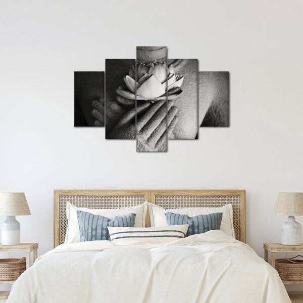 Tablou - Lotus în mâinile lui Buddha (150x105 cm)