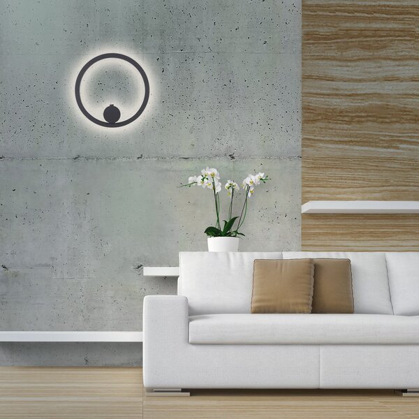 JUST LIGHT. GmbH Aplica de perete cu LED și baterie Archie, negru, 3.000 K, reglabil, Negru, Camera de zi / sufragerie, Metal, Modern