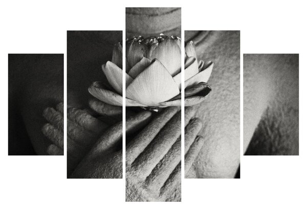 Tablou - Lotus în mâinile lui Buddha (150x105 cm)