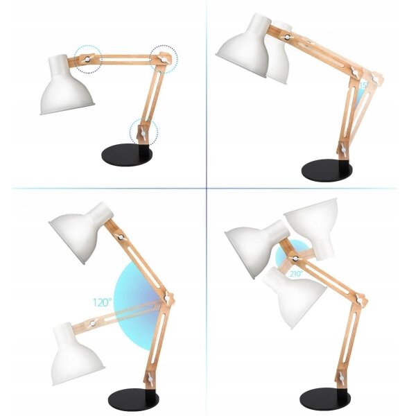 Lampă de masă 1xE27/40W/230V albă/neagră