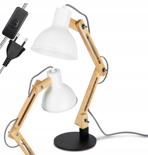 Lampă de masă 1xE27/40W/230V albă/neagră