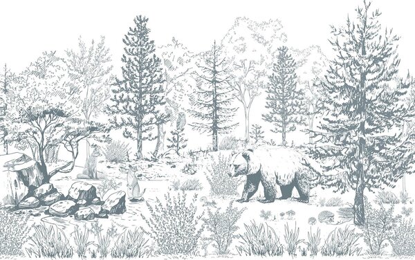 Fototapet Urs în pădure, Fototapet animale, Fototapet populare, w02929v1 - Tapeko.ro