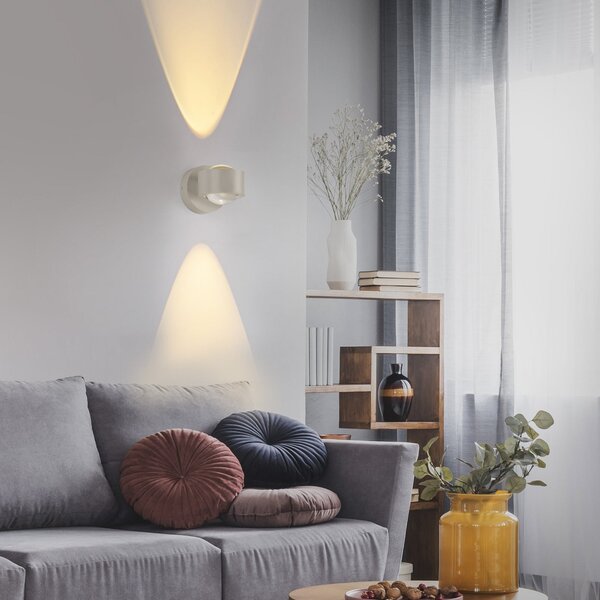 JUST LIGHT. GmbH Aplica de perete cu LED-uri Chia, nisip, fier, 3.000 K, reglabil, Bej, Camera de zi / sufragerie, Metal, Modern