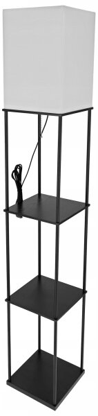 Lampă de podea cu polițe 1xE27/40W/230V negru/alb