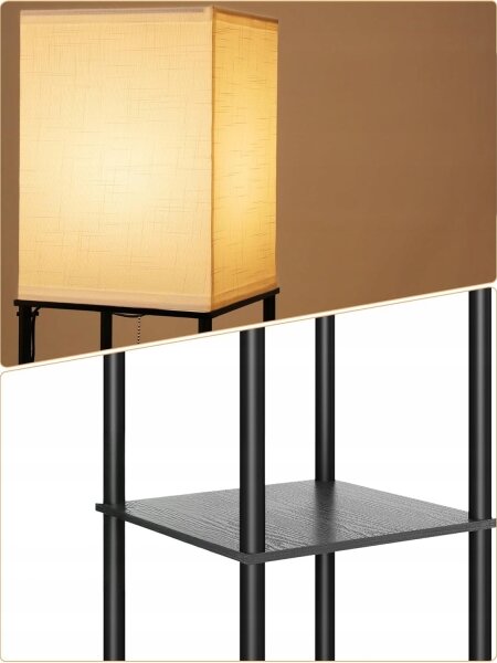 Lampă de podea cu polițe 1xE27/40W/230V negru/alb
