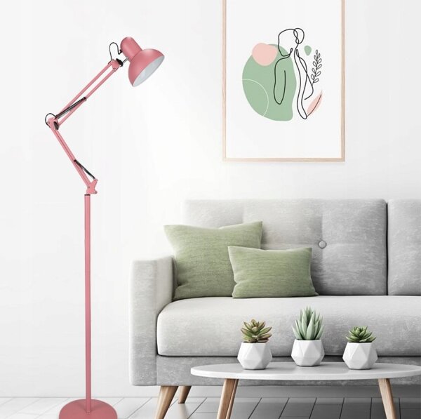 Lampă de podea 1xE27/40W/230V roz