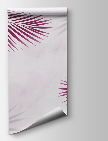 Fototapet Frunze violet pe un fundal alb, Fototapet tropice, Fototapet populare, w02962v1 - Tapeko.ro