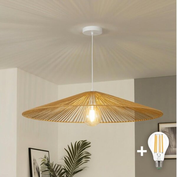 Brilagi - Lustră LED suspendată pe cablu CERIA BOHO, 1xE27/40W/230V, diametru 90 cm, maro