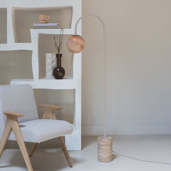 IT´S ABOUT ROMI IT'S Lampă cu arc Tivoli, culoare nisip, înălțime 163 cm, Bej, Camera de zi / sufragerie, Piatră, Modern