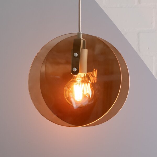 IT´S ABOUT ROMI IT'S Lampă suspendată Toledo, culoare chihlimbar, Ø 25 cm, Maro / Rugină, dormitor, Sticlă, Modern