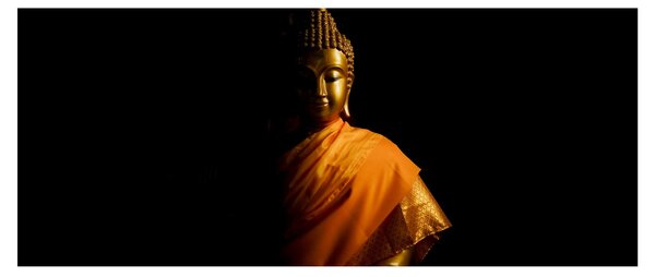 Tablou - Statuia lui Buddha de aur (120x50 cm)