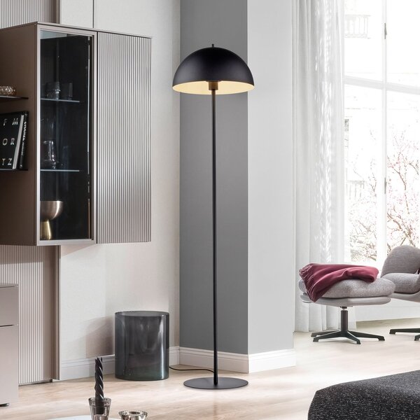 Schöner Wohnen lampadar Ali, negru, fier, E27, Negru, Camera de zi / sufragerie, Metal, Scandinavă