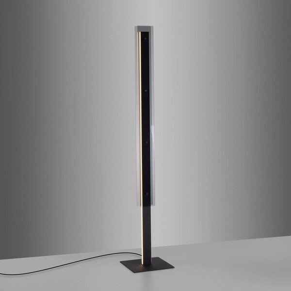Schöner Wohnen lampadar LED Lena, fier, negru, dimabil, reglabil, Negru, Camera de zi / sufragerie, Metal, Modern