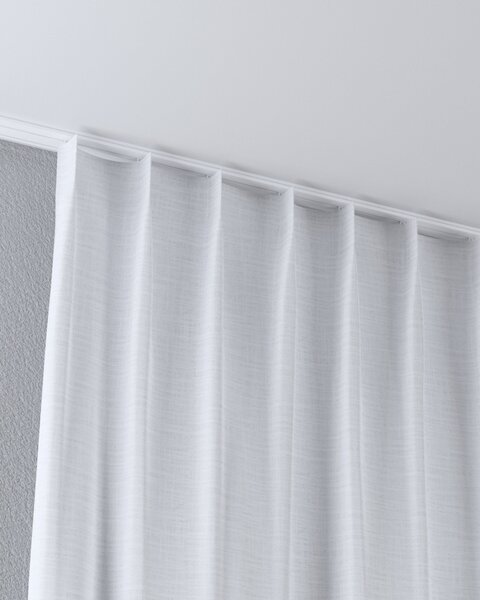 Perdea cu cârlige flex simple culoare alb Țesătură împletitură
