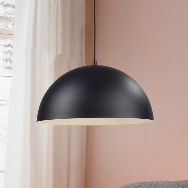 Schöner Wohnen Lampă suspendată Ali negru, fier, Ø 38 cm, E27, reglabil, Negru, Camera de zi / sufragerie, Metal, Scandinavă