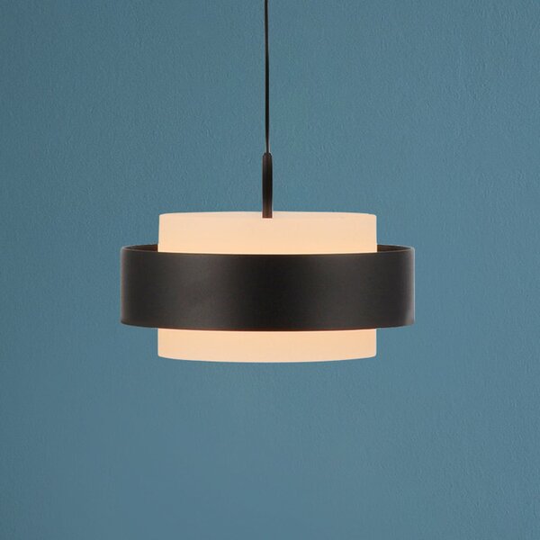 Schöner Wohnen lampă suspendată LED Elmo, negru, 1 bec, 3000 K, reglabil, Negru, Camera de zi / sufragerie, Metal, Modern