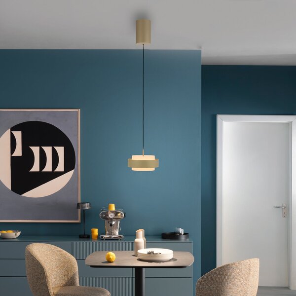 Schöner Wohnen lampă suspendată LED Elmo, Sandbrise, 1 bec, 3000 K, reglabil, Bej, Camera de zi / sufragerie, Metal, Modern