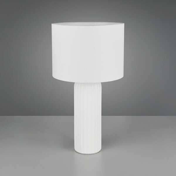 Reality Leuchten Lampa de masă Blair, înălțime 51 cm, albă, E27, ceramică, Alb, Camera de zi / sufragerie, Ceramică, Modern