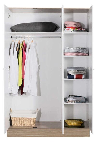 Dulap Haine Adore Base, 3 usi, Alb, 120x197x52 cm