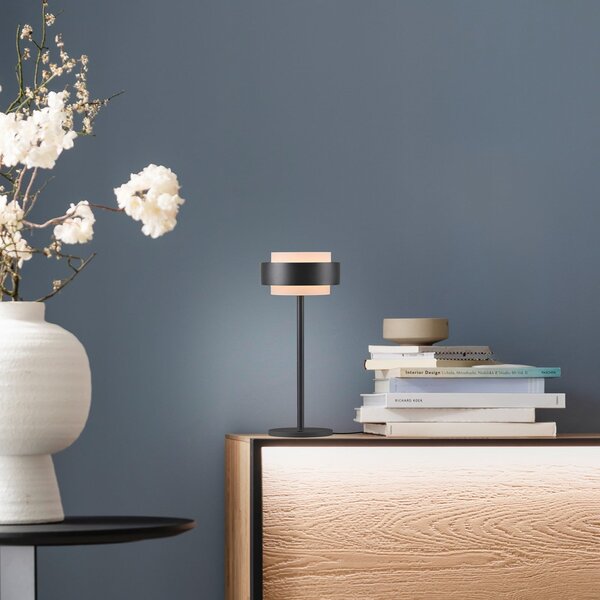 Schöner Wohnen Lampă de masă LED Elmo, negru, 3000 K, dimabil, reglabil, Negru, Camera de zi / sufragerie, Metal, Modern