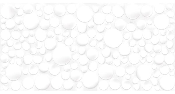 Faianta baie/bucatarie Round L, lucioasa, model cu buline, dreptunghiulara, alb, 30 x 60 cm