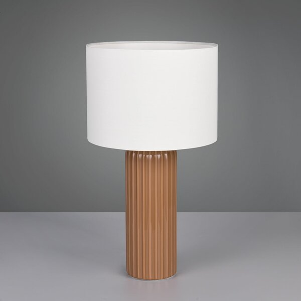 Reality Leuchten Lampa de masă Blair, înălțime 51 cm, moka, E27, ceramică, Maro / Rugină, Camera de zi / sufragerie, Ceramică, Modern