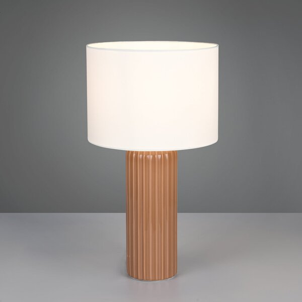 Reality Leuchten Lampa de masă Blair, înălțime 51 cm, moka, E27, ceramică, Maro / Rugină, Camera de zi / sufragerie, Ceramică, Modern