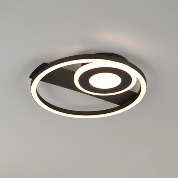 Reality Leuchten Plafonieră LED Horus, negru, 2.500 lm, 3.000 K, metal, reglabil, Negru, Camera de zi / sufragerie, Metal, Modern
