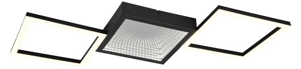 Reality Leuchten Plafonieră LED Gelo, negru, dimabil, 3000 K, metal, reglabil, Negru, Camera de zi / sufragerie, Metal, Modern