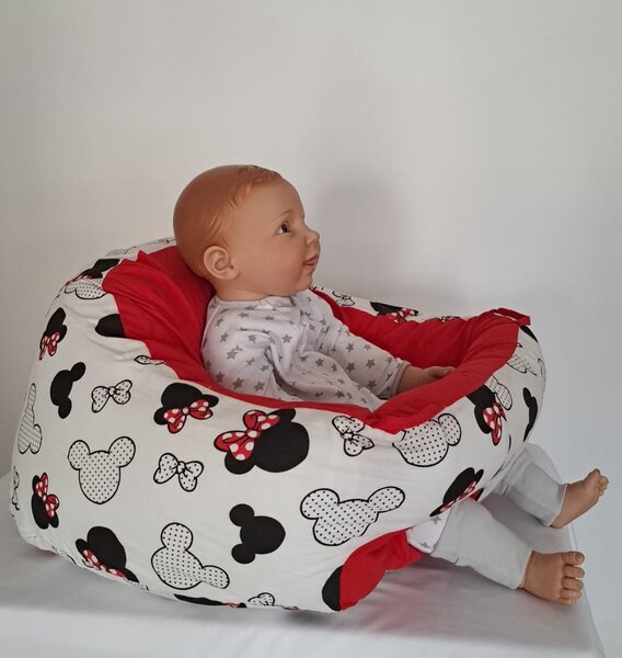 Fotoliu pentru bebe cu suport pentru picioare Kidizi Minnie, husa bumbac detasabila