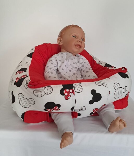 Fotoliu pentru bebe cu suport pentru picioare Kidizi Minnie, husa bumbac detasabila