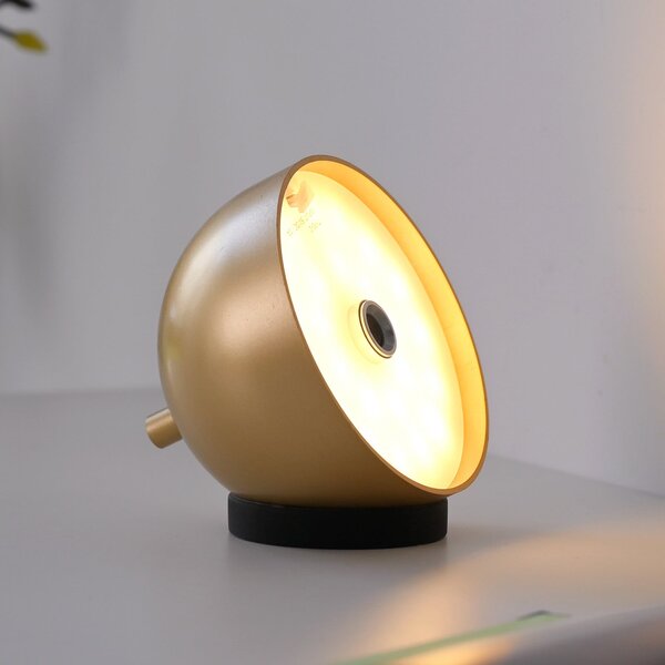 Schöner Wohnen Lampă de masă cu baterie LED Bellies, culoare aurie, IP54, reglabil, Auriu / Alamă, Camera de zi / sufragerie, Metal, Scandinavă
