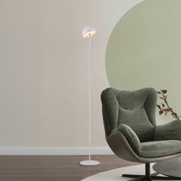 Schöner Wohnen lampadar LED cu baterie Bellis, alb, IP54, reglabil, Alb, Camera de zi / sufragerie, Metal, Scandinavă