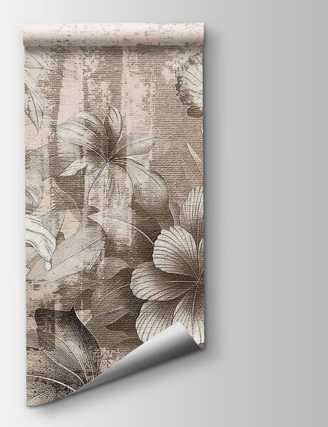 Fototapet Schiță florală delicată în tonuri moi, Fototapet flori, Fototapet populare, w08767v2 - Tapeko.ro