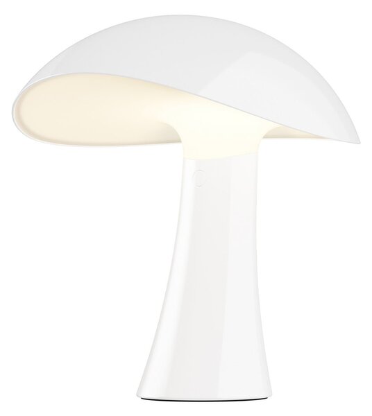 Louis Poulsen Lampă de masă cu baterie LED Rumee 220, albă, IP44, reglabil, Alb, Camera de zi / sufragerie, Plastic, Scandinavă