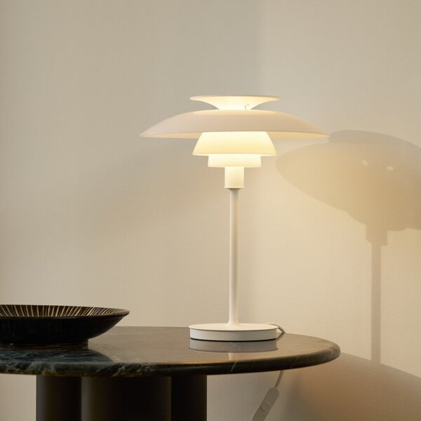 Louis Poulsen Lampă de masă PH80, alb opal, înălțime 40 cm, E14, Alb, Camera de zi / sufragerie, Aluminiu, Scandinavă