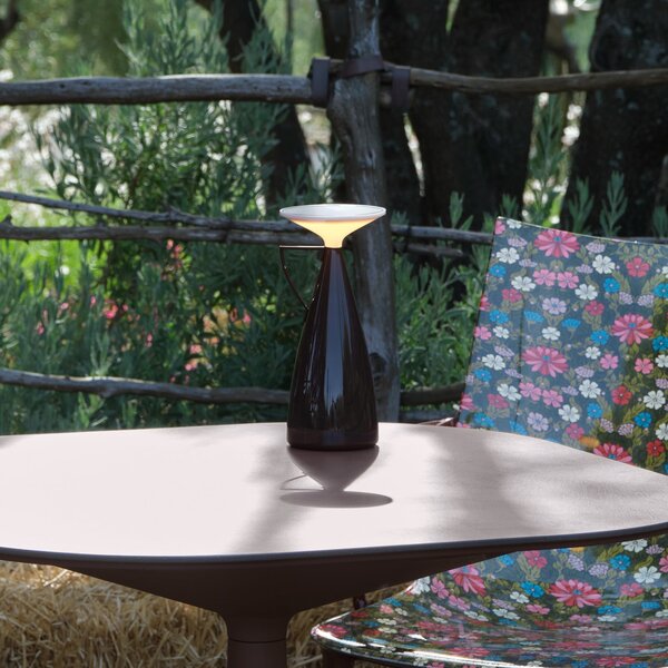 Kartell Lampa de masă cu baterie LED Camomille, roșu închis, dimabil, reglabil, Roșu, Camera de zi / sufragerie, Plastic, Design