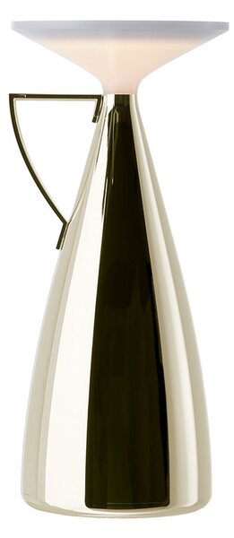 Kartell Lampa de masă cu baterie LED Camomille, crem, înălțime 24 cm, reglabil, Bej, Camera de zi / sufragerie, Plastic, Design